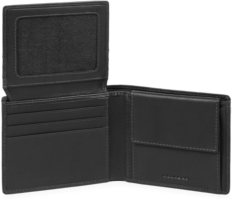 

Портмоне Piquadro FALSTAFF/Black гориз. с отдел. для док. та монет с RFID защитой PU4518S111R_N
