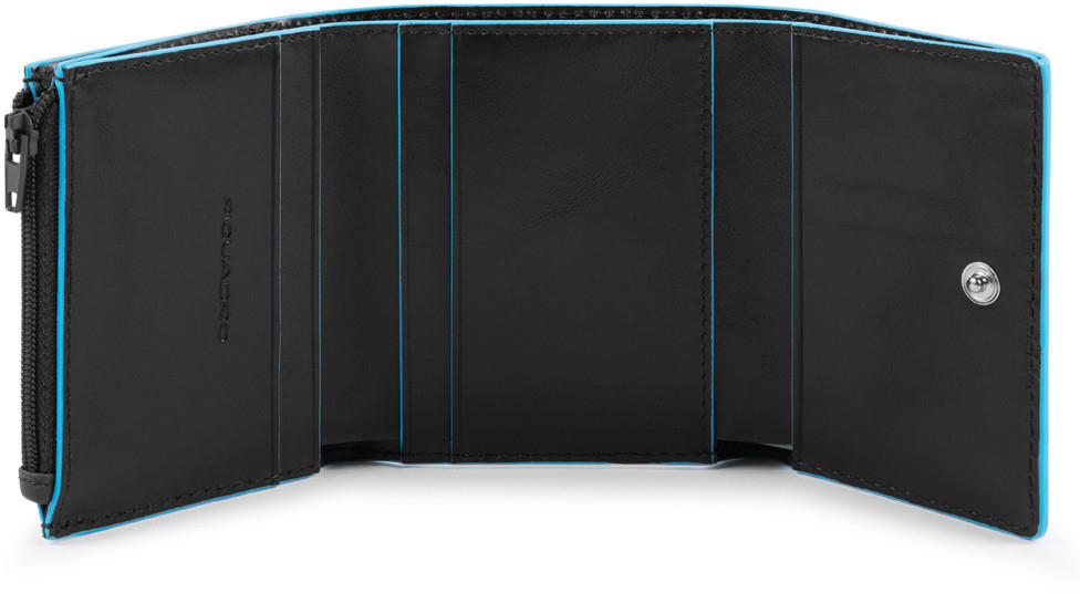 

Портмоне Piquadro BL SQUARE/Black с отдел. для монет на молнии с RFID защитой (9,5x8x2) PD5214B2R_N