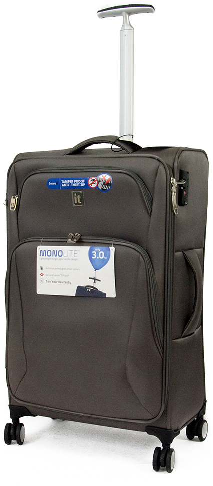 

Чемодан IT Luggage SATIN/Dark Grey на 4 колесах M (68л,2,9кг) (43,5x70x25,5см) IT12-2225-08-M-S754