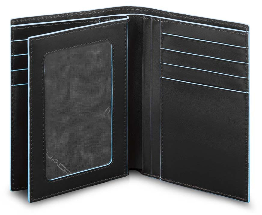 

Портмоне Piquadro BL SQUARE/Black верт. с отдел. ID с RFID защитой (9,5x13x2) PU4520B2R_N