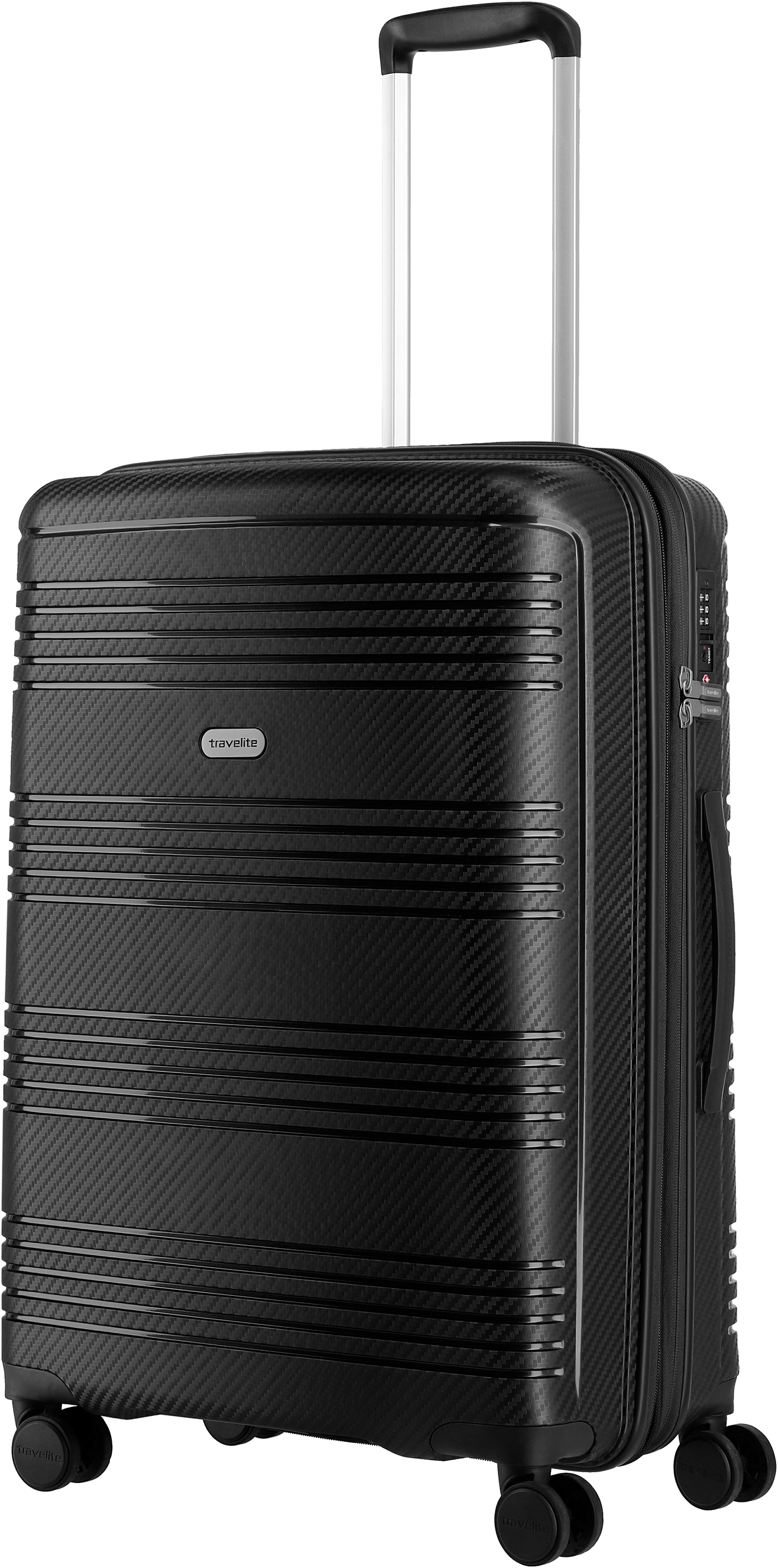 

Чемодан Travelite ZENIT/Black на 4 колесах M exp. (72/77л,3,6кг) (45x68x27/31см) TL075748-00