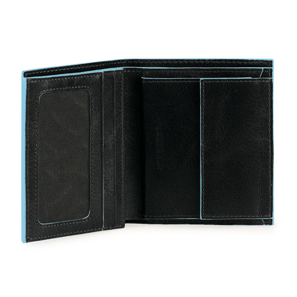 

Портмоне Piquadro BL SQUARE/Black верт. с отдел. для монет (9,5x10x2) PU1741B2_N