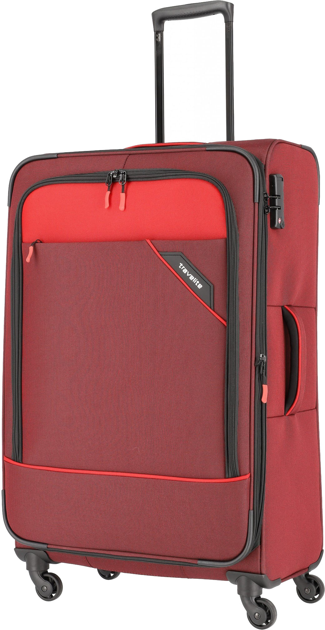 

Чемодан Travelite DERBY/Red Twotone на 4 колесах L exp. (102/115л,3,5кг) (47x77x30/34см) TL087549-9
