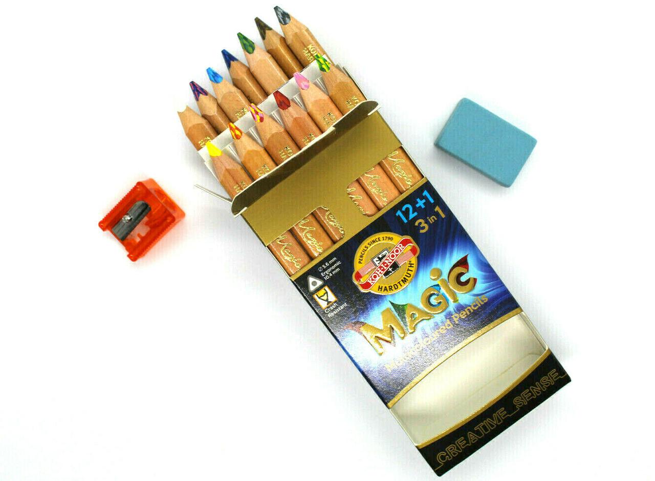

Koh-I-Noor 3404 Magic 3в1 Трехгранные цветные карандаши 12+1+1+1