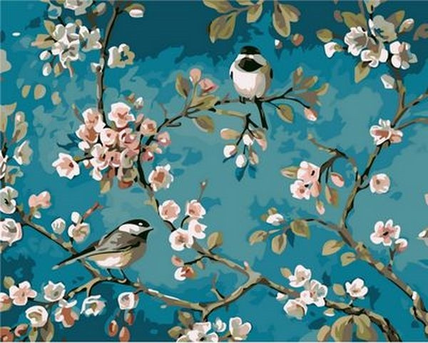 

Картина по номерам 40×50 см. Mariposa Синички на яблоне (Q 1083)