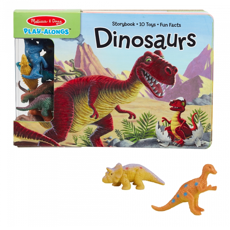 

Мягкая книга с игровыми фигурками динозавров Play Along - Dinosaurs Melissa & Doug MD31284