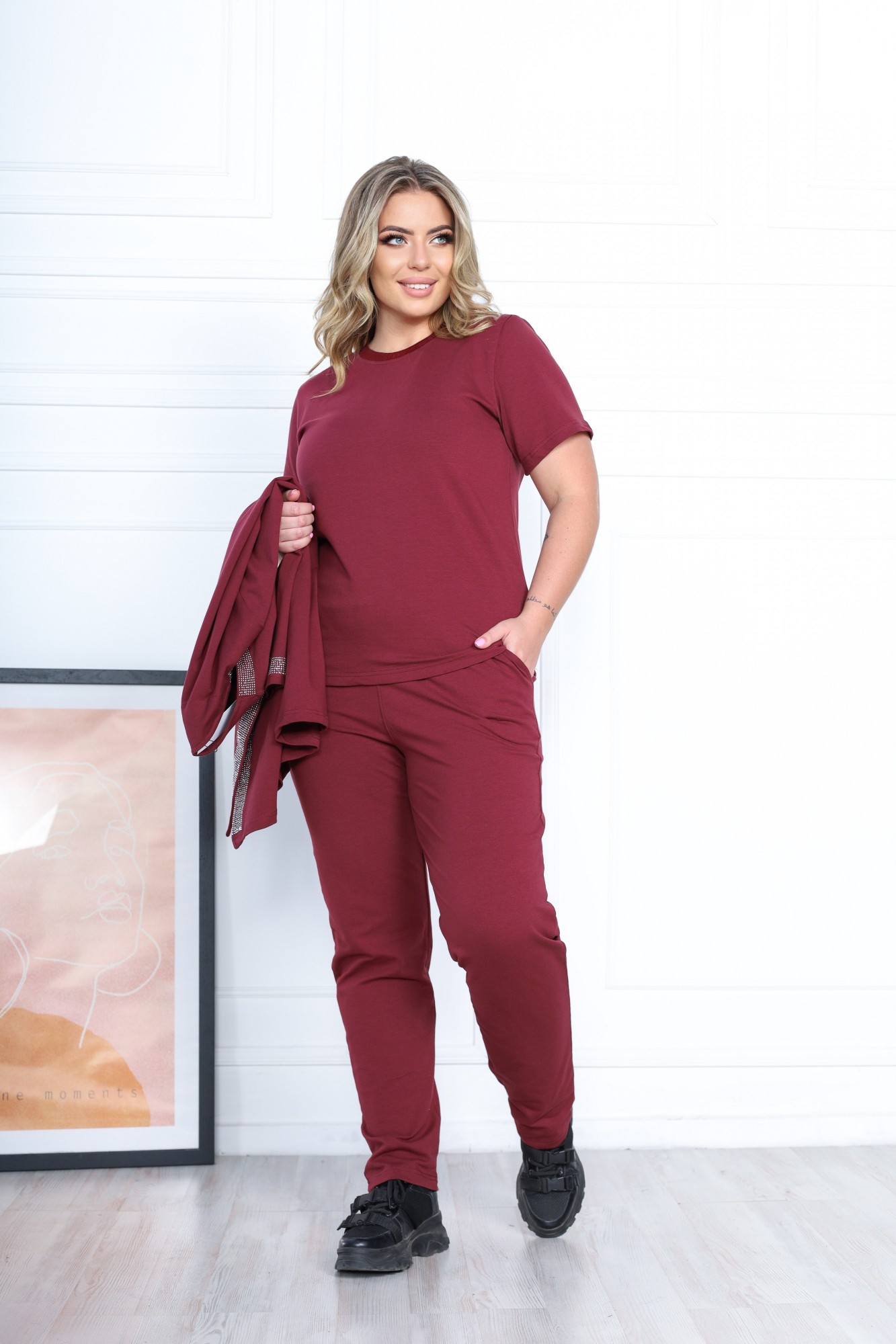 

Женский Трикотажный Батальный Костюм Бордо 3XL RMG TEXTIL 121316/1