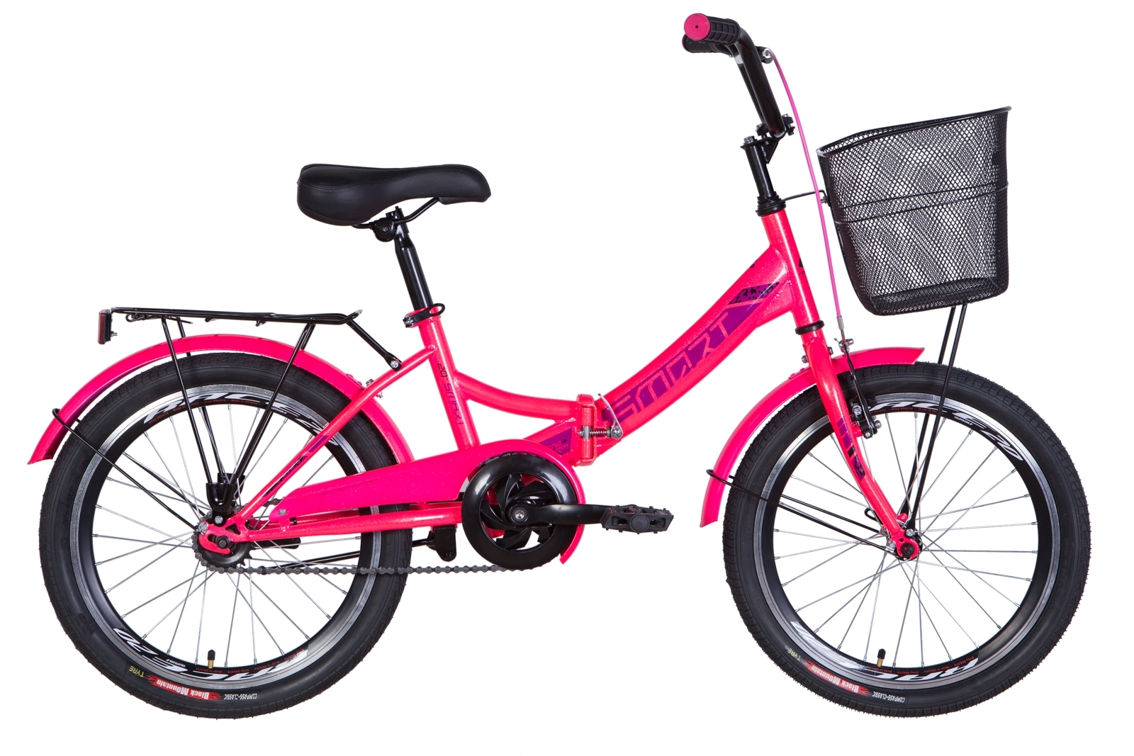 

Велосипед 20" Formula SMART розовый с малиновым с корзиной 2021