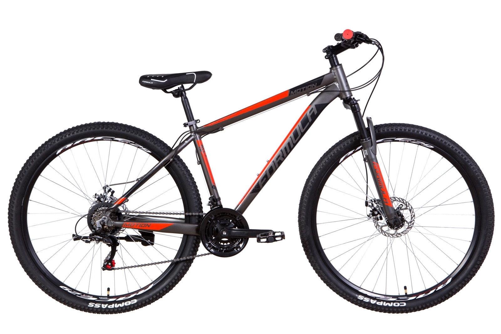 

Велосипед 29" Formula MOTION DD 17" серо-черный с красным (м) 2021