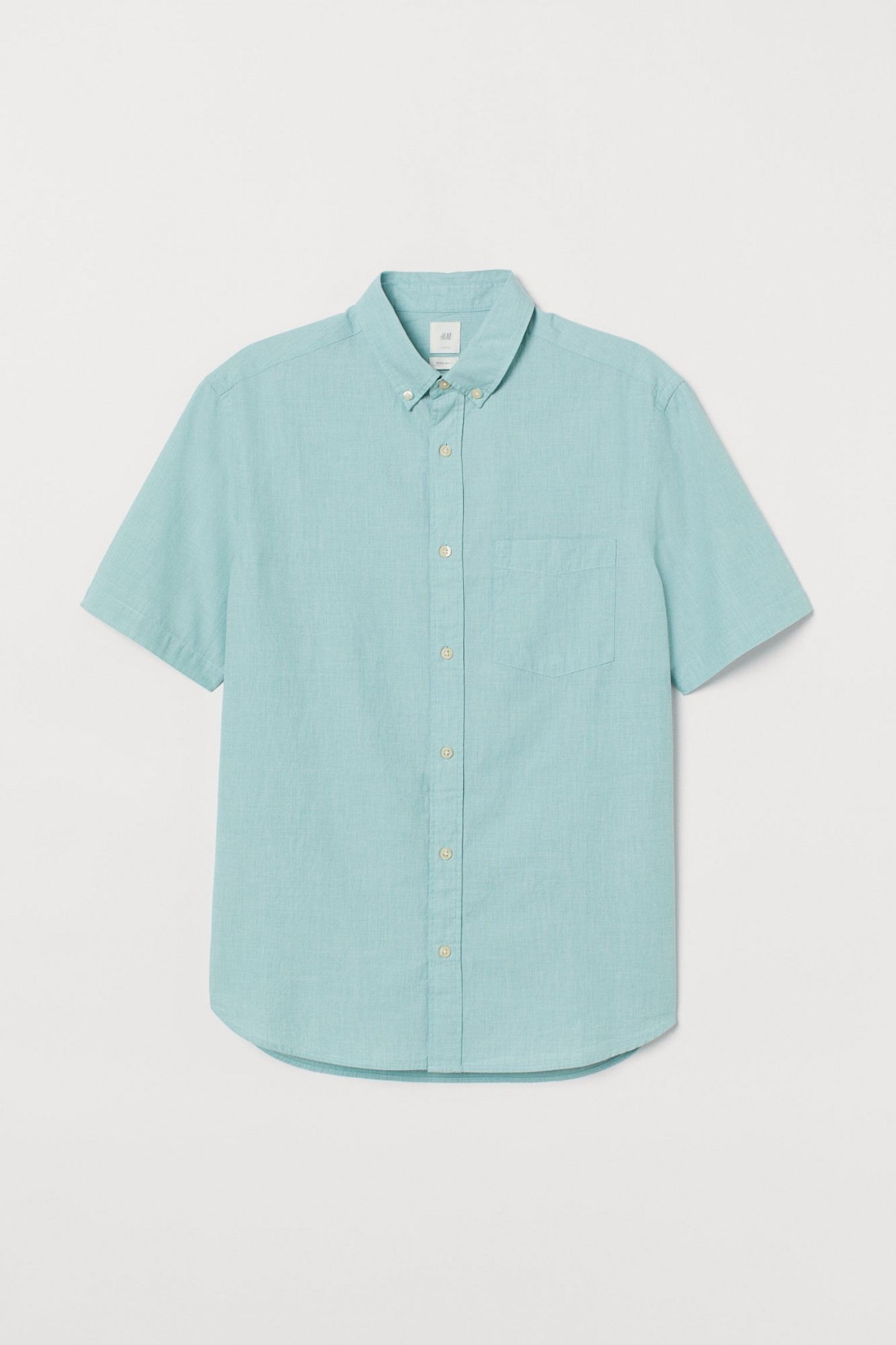 

Рубашка с к/р H&M S светло- бирюзовый 7156109sm