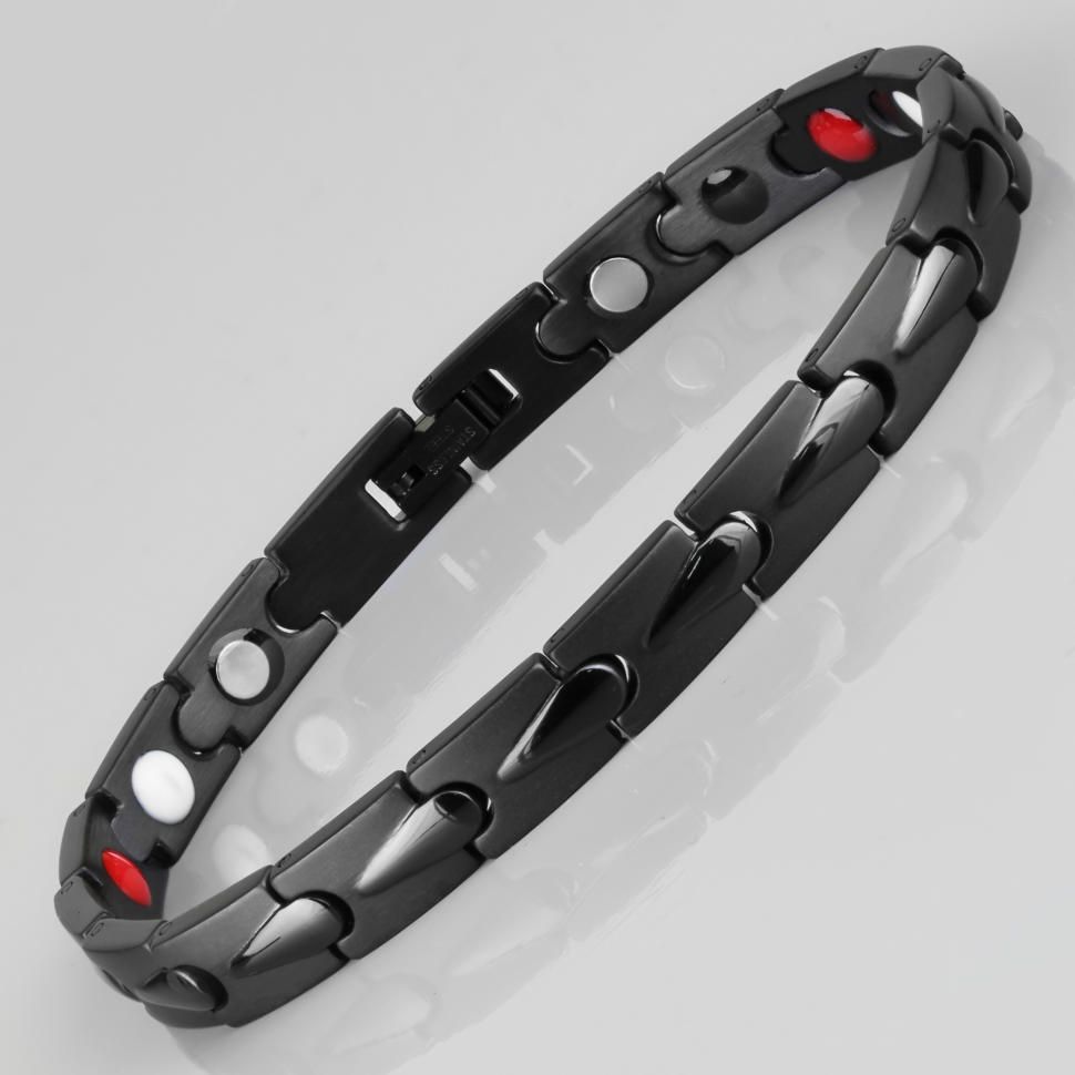 

Магнитный браслет мужской из стали Everiot SB-MJ-028QD черного цвета