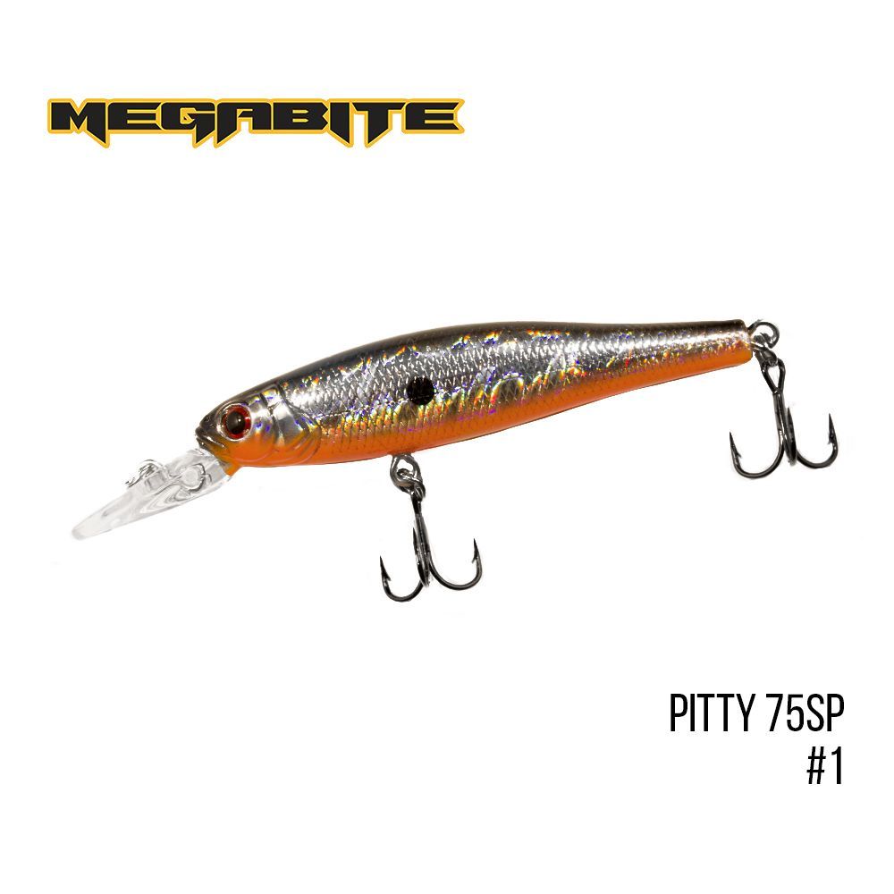 

Воблер Megabite Pitty 75 SP (75 mm, 7.8 g, 1.8 m) (1)