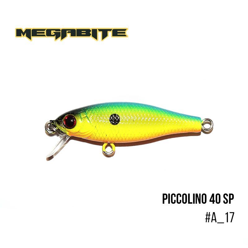 

Воблер Megabite Piccolino 40 SP (40 мм, 2,6 гр, 0,3 m) (A_17)