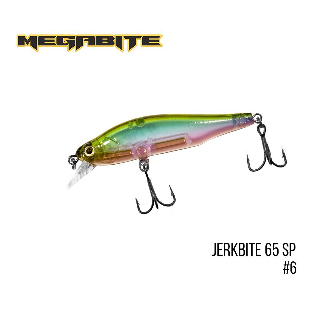 

Воблер Megabite Jerkbite 65 SP (65 mm, 5.9 g, 1.0 m) (6)