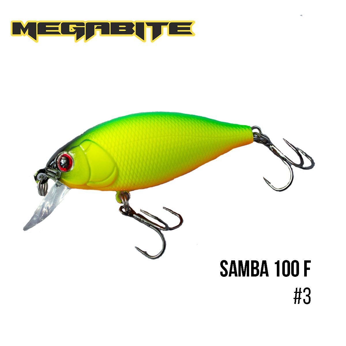 

Воблер Megabite Samba 100 F (60 mm, 12,5 g, 1 m) (3)