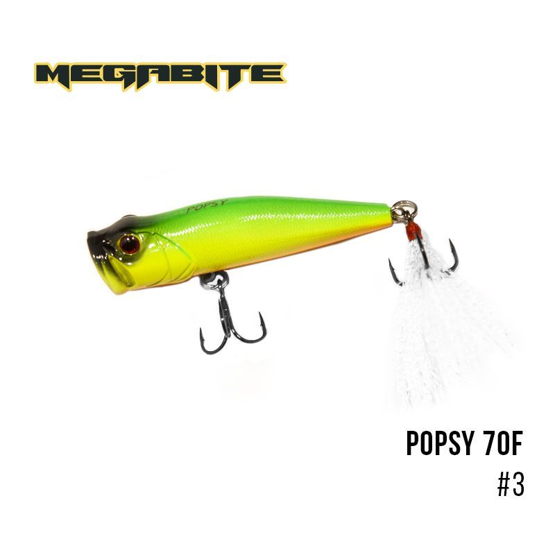 

Воблер Megabite Popsy 70 F (70 мм, 9 гр) (3)