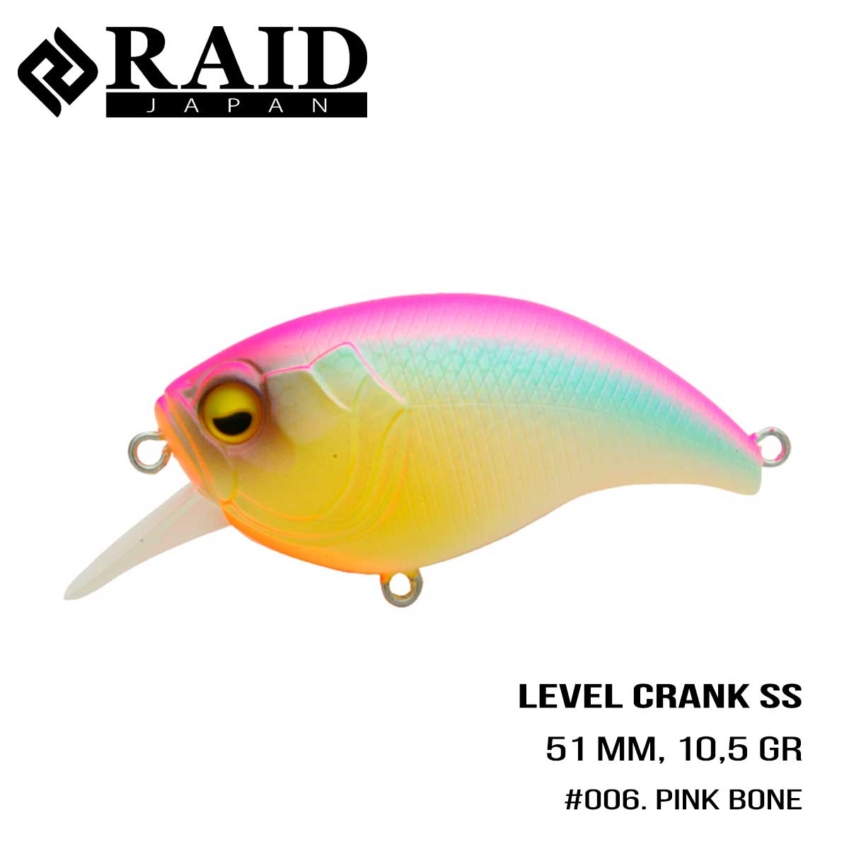 

Воблер Raid Level Crank (50.8mm, 10.5g) (006 Pink Bone)