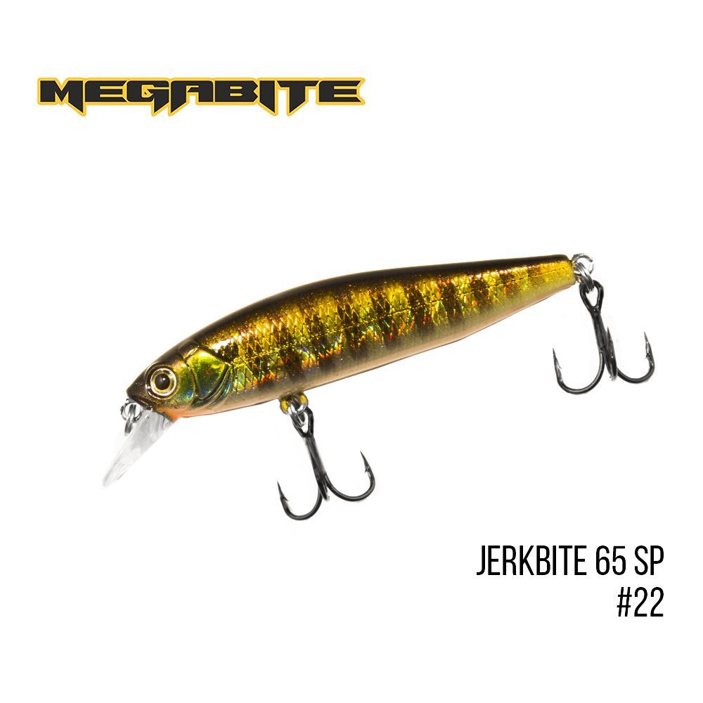 

Воблер Megabite Jerkbite 65 SP (65 mm, 5.9 g, 1.0 m) (22)