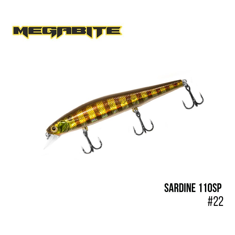 

Воблер Megabite Sardine 110SP (110 mm, 13.7 g, 1.2 m) (22)