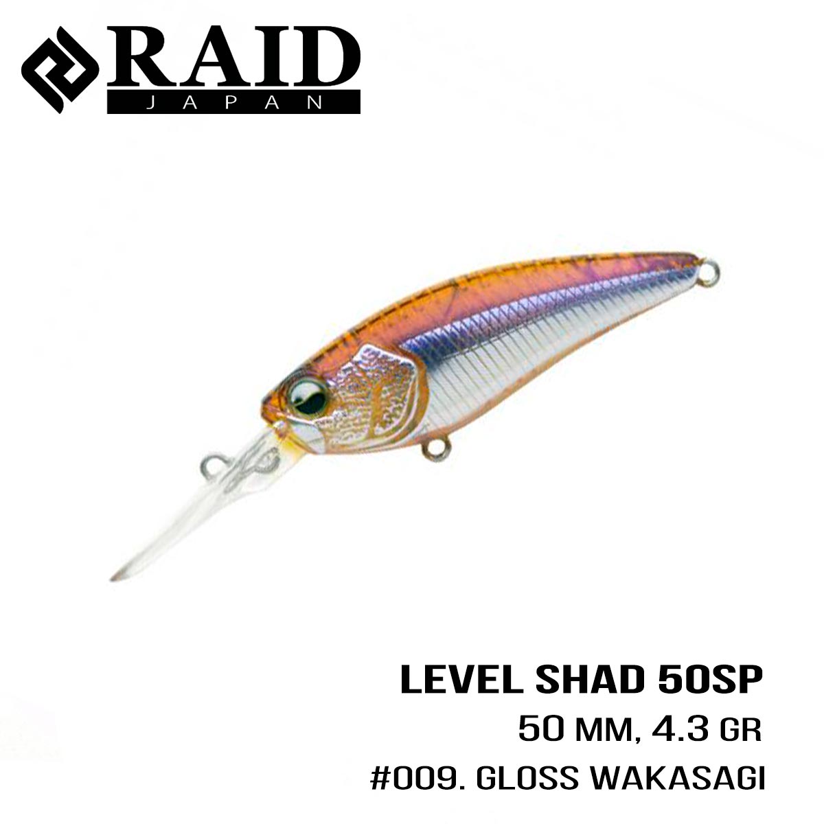 

Воблер Raid Level Shad (50.3mm, 4.3g) (009 Gloss Wakasagi)