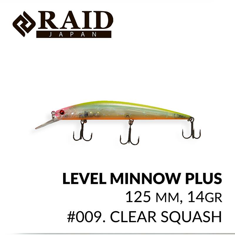 

Воблер Raid Level Minnow Plus (125mm, 14g) (009 Clear Squash)
