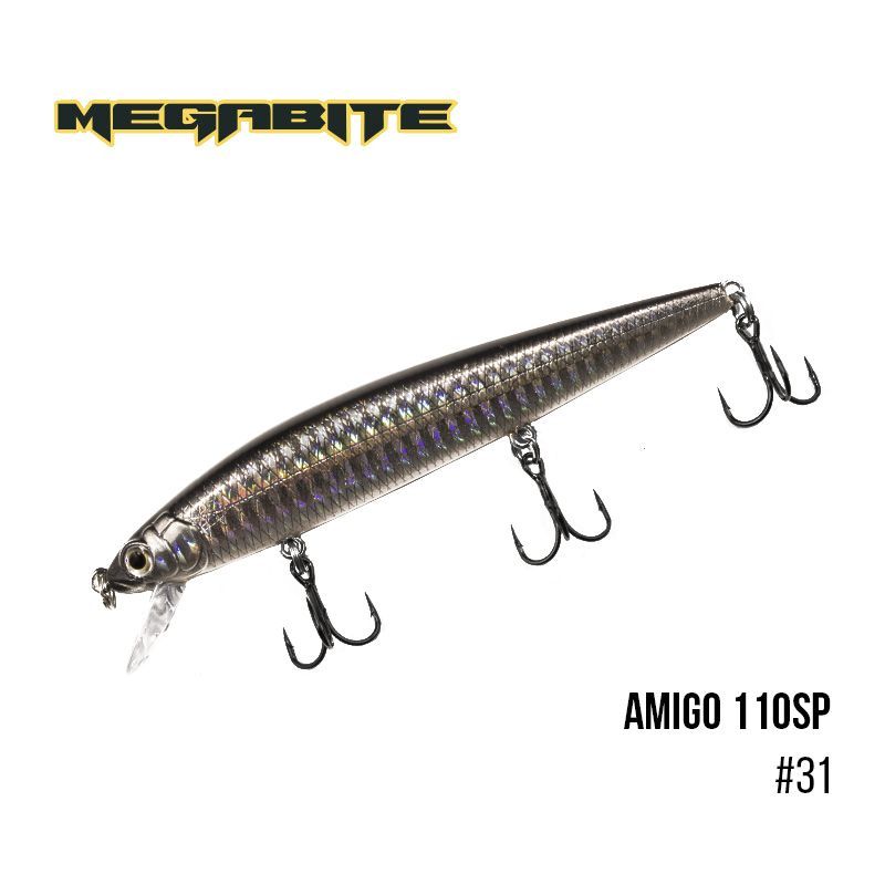 

Воблер Megabite Amigo 110 SP (110 мм, 14,3 гр, 1,0 m) (31)