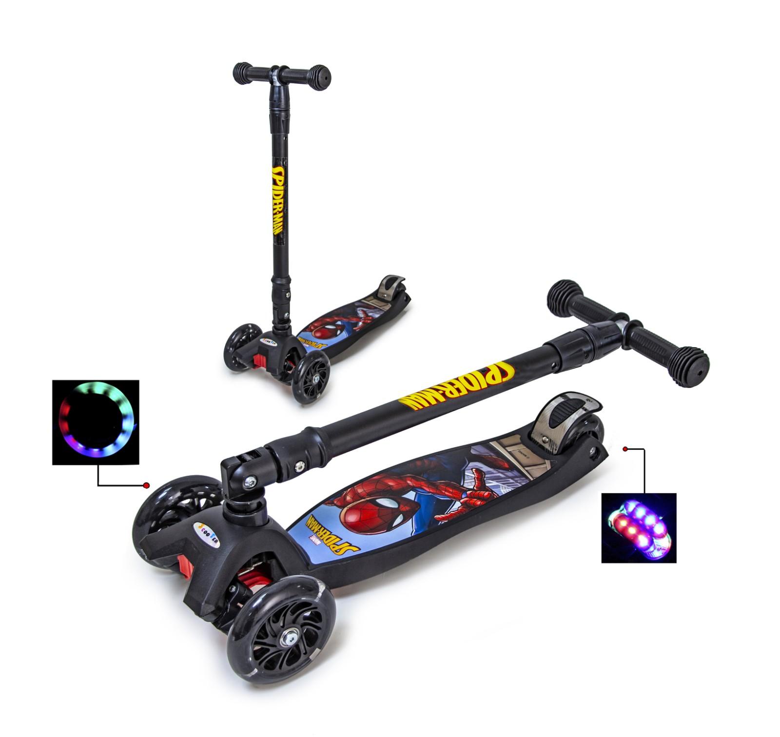

Детский самокат Maxi Scooter со складной ручкой Disney MARVEL человек-паук черный MS-368472785