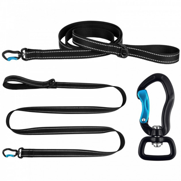 

Поводок Для Собак Bronzedog Active Нейлоновый Тренировочный cо Cветоотражением Сверхпрочный Карабин Черный 20 мм 183 см (64/1831)