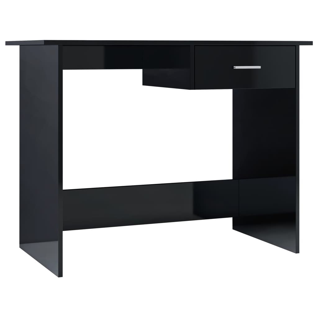 

Письмовий стіл Shumee глянцевий чорний 100x50x76 см ДСП 800556