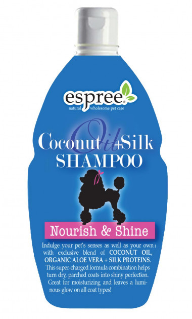 

Шампунь с кокосовым маслом и протеинами шелка питание и блеск "Coconut Oil + Silk Shampoo" 502 мл Espree BGL-ES-05