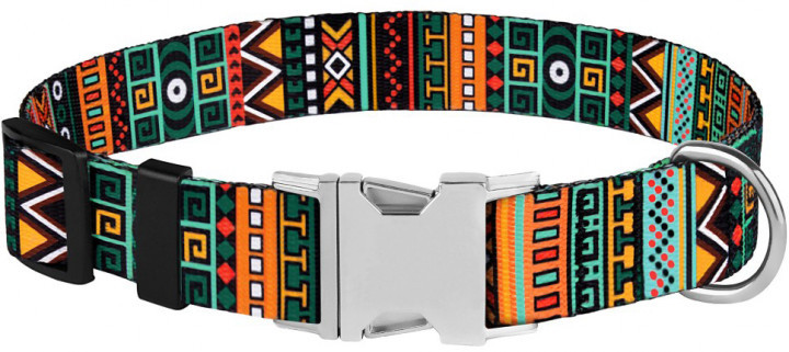 

Ошейник для собак BronzeDog Tribal Этнический нейлоновый с металлической пряжкой L Зеленый (34/1383/Т)