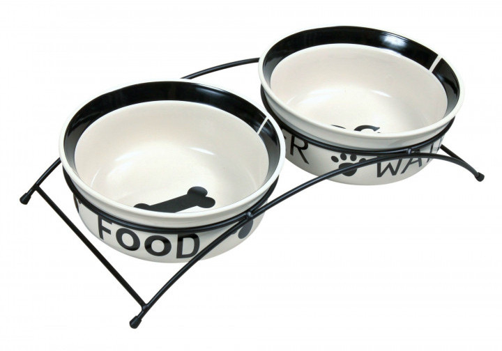 

Подставка с двумя керамическими мисками для собак Eat on Feet Ceramic Bowl Set 600 мл  15 см Trixie BGL-TX-530