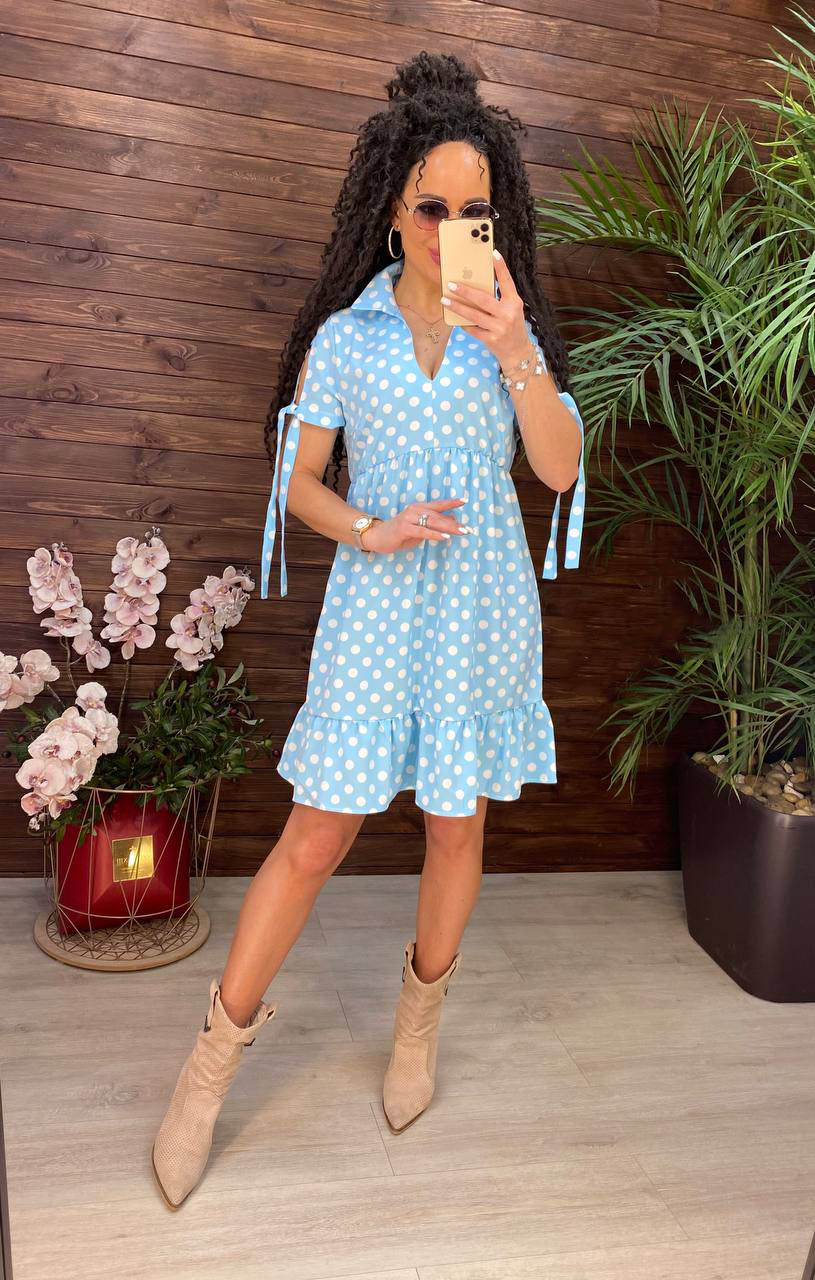 

Fashions • Платье женское горох Адель Fashions 52 светло-голубой