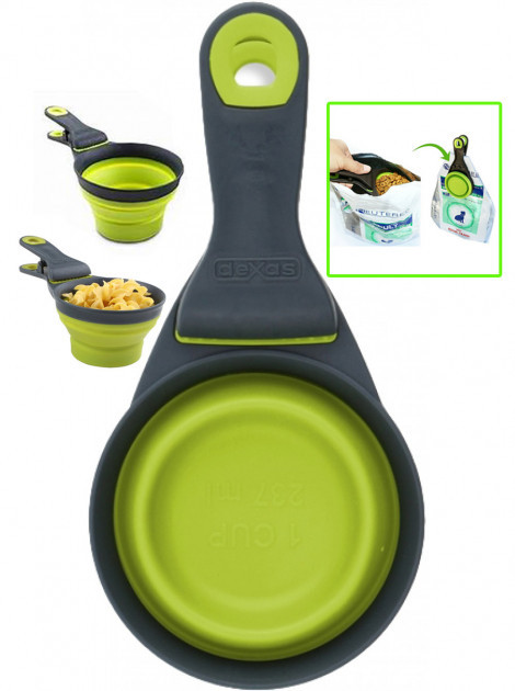 

"Collapsible KlipScoop medium" Мерный стакан складной на клипсе средний Зеленый Dexas BGL-EZ-623