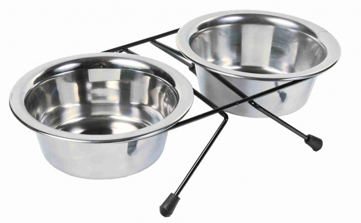 

Стойка с двумя мисками для собак Eat on Feet Stainless Steel Bowl Set 2,8 л  24 см Trixie BGL-TX-481