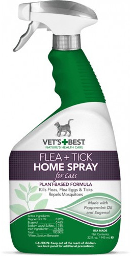 

Универсальный спрей от блох и клещей Vet's Best Flea + Tick Home Spray For Cats 945 мл (0031658105267)