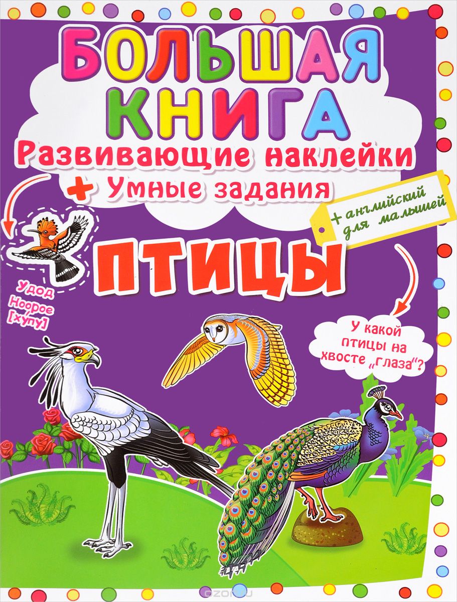 

Большая книга. Развивающие наклейки. Умные задания. Птицы