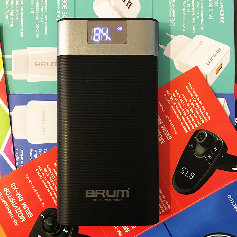 

Power Bank BRUM BP006 16000 mAh Серый
