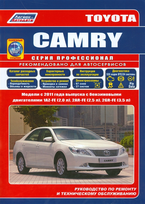 

Toyota Camry c 2011 года. Руководство по ремонту и эксплуатации