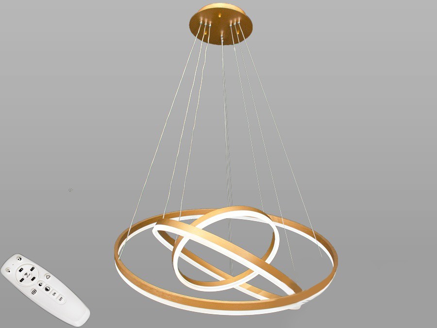 

Подвесная современная светодиодная люстра AlexMosh с диммером 160W цвет золото (118 )