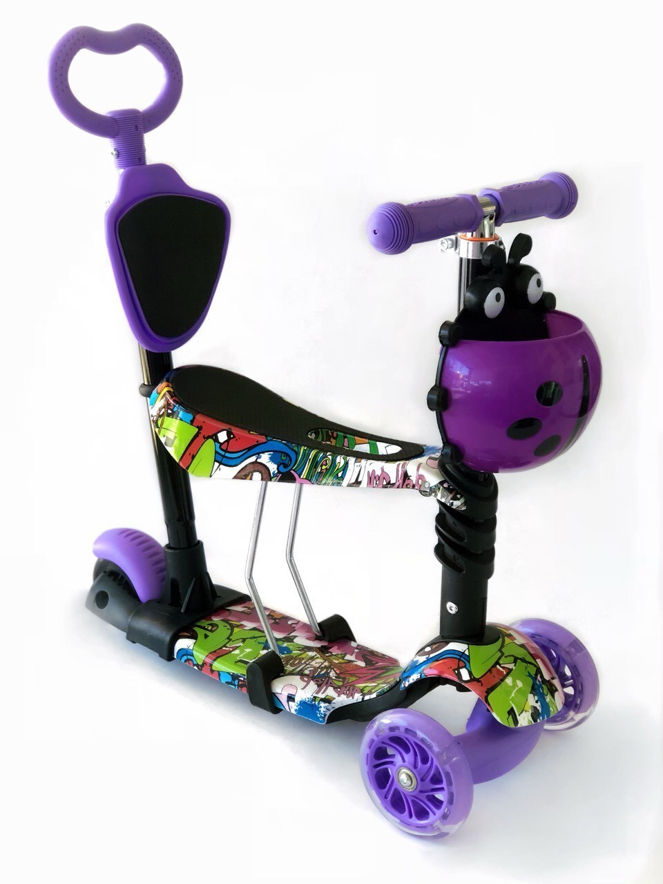 

Самокат-беговел 5 в 1 Scooter Pro PP5 Фиолетовый