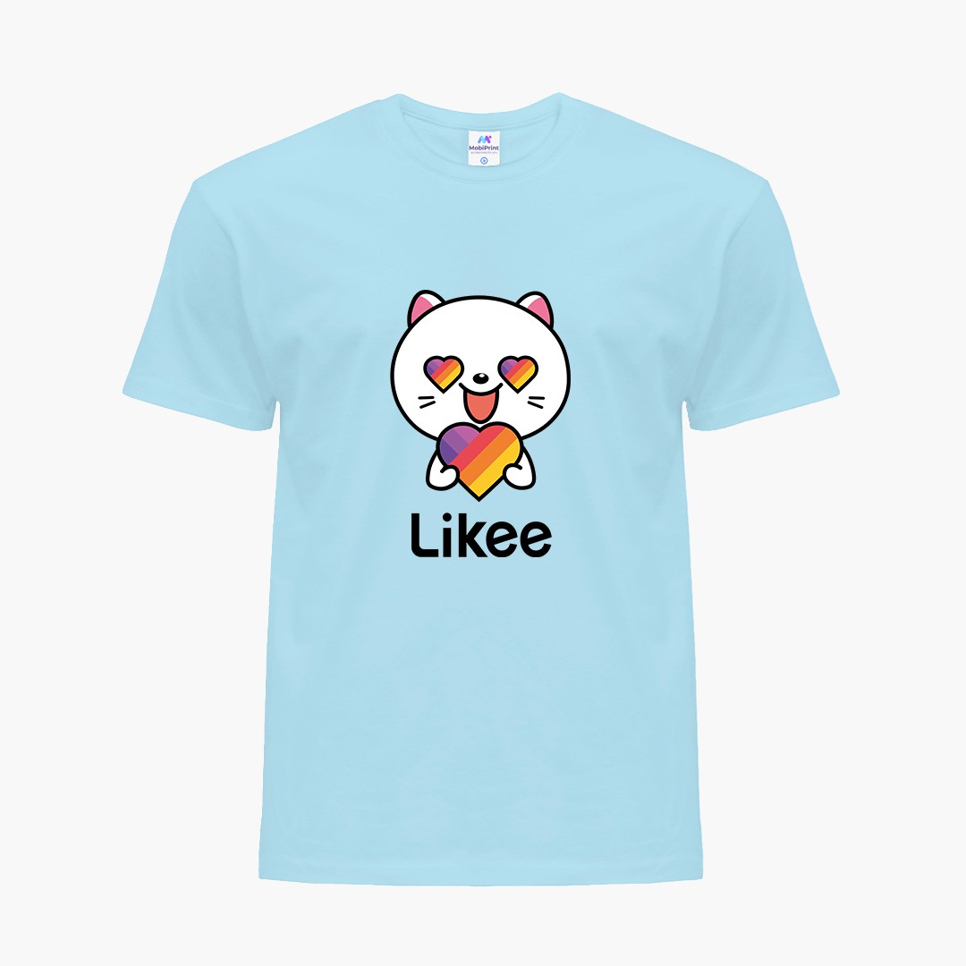 

Детская футболка Лайк Кот (Likee Cat) (25186-1036) 104-110 см Хлопок Голубой