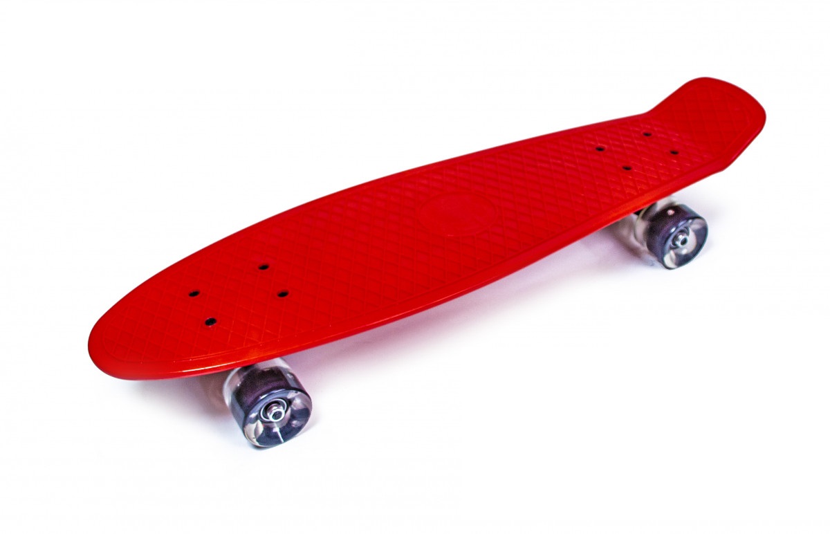

Пенни борд (Penny Board) Nickel 27" со светящимися колесами, Красный