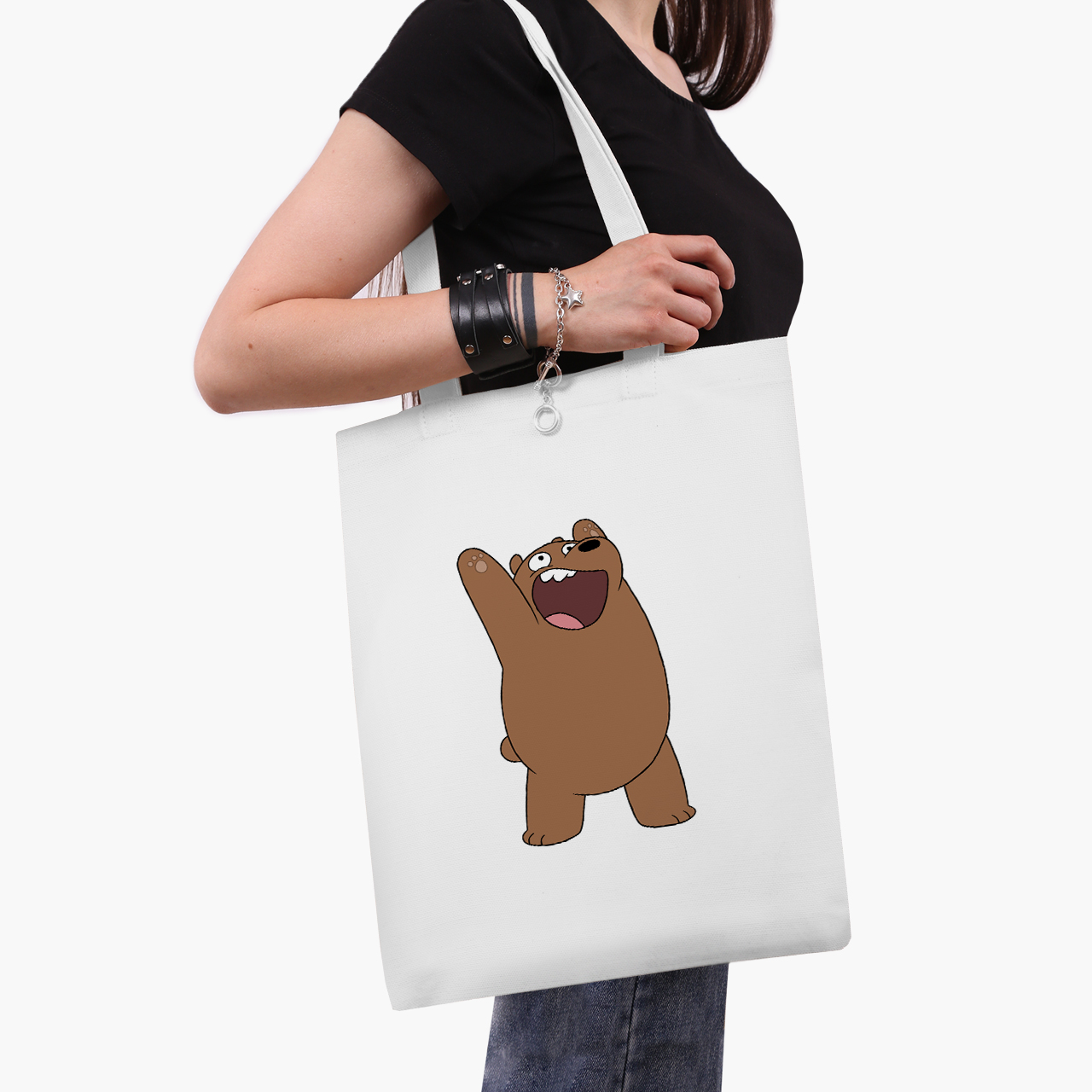 

Эко сумка шоппер We Bare bears Grizzly (9227-1777) 41x35 см Белый