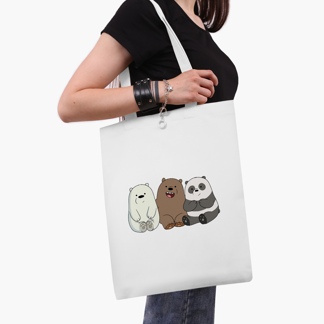 

Эко сумка шоппер We Bare bears (9227-1774) 41x35 см Белый