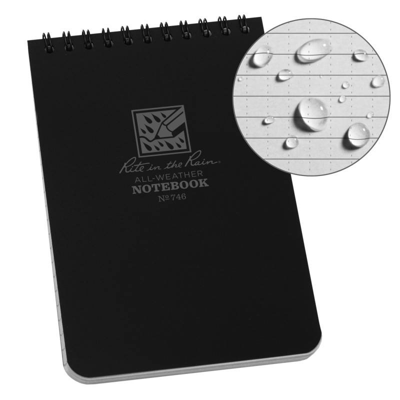 

Всепогодный блокнот Rite In The Rain POCKET TOP-SPIRAL 946 10,16*15,24см (4"х6") Чорний