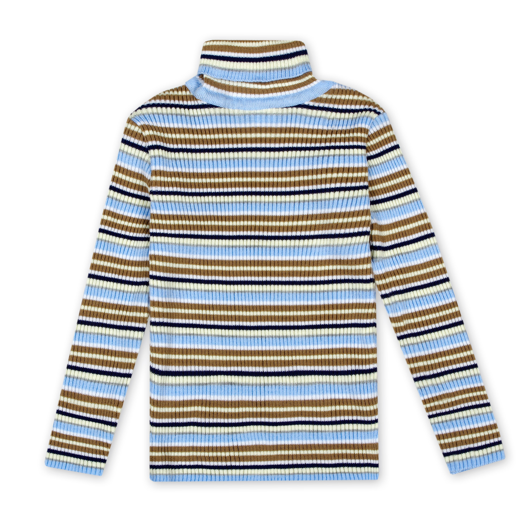 

Свитер гольф Фламинго Stripes 5 - 6 лет 110 -116 см голубой в коричневую полоску 0146