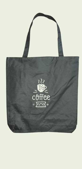 

Эко-сумка текстильная черный 40х40 COFFEE 026-6