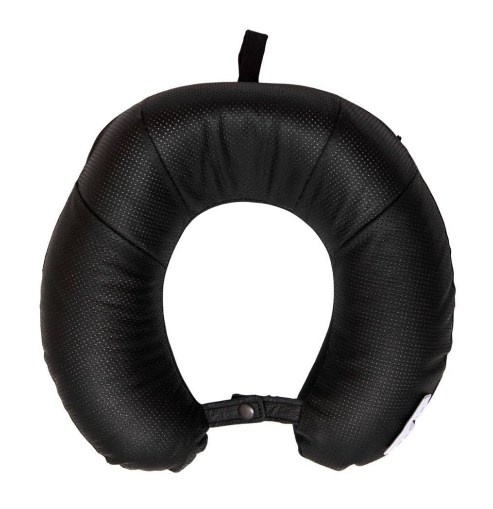 

Дорожная подушка-подголовник под шею для путешествий KERDIS Memory Foam 27х8см с перфорацией черная