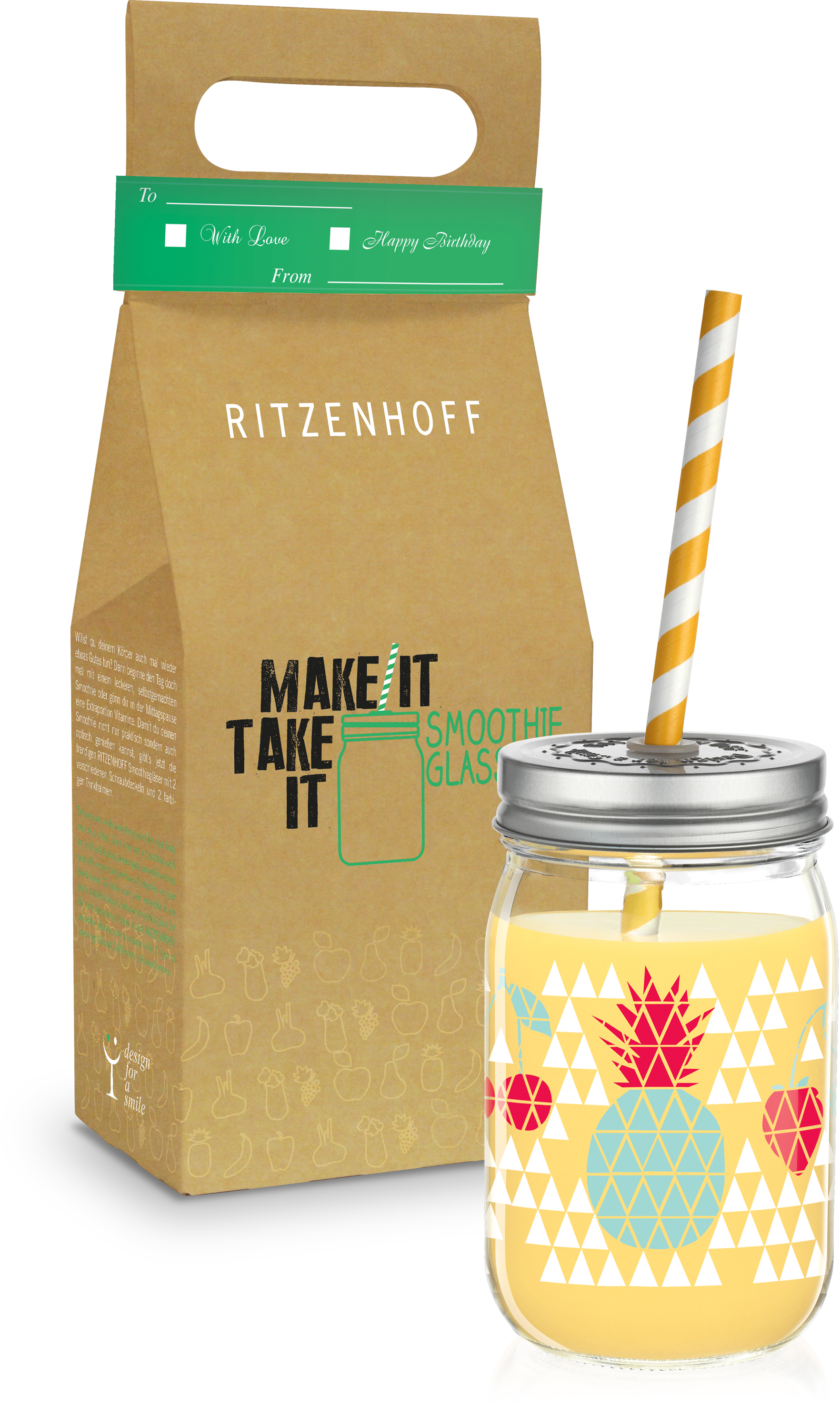

Банка для напитков Ritzenhoff Make It Take It Kathrin Stockebrand 450 мл